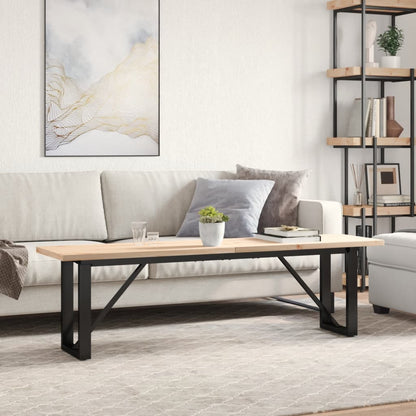 Tavolino Salotto Telaio a O 160x40x45,5 cm Legno Pino e Acciaio