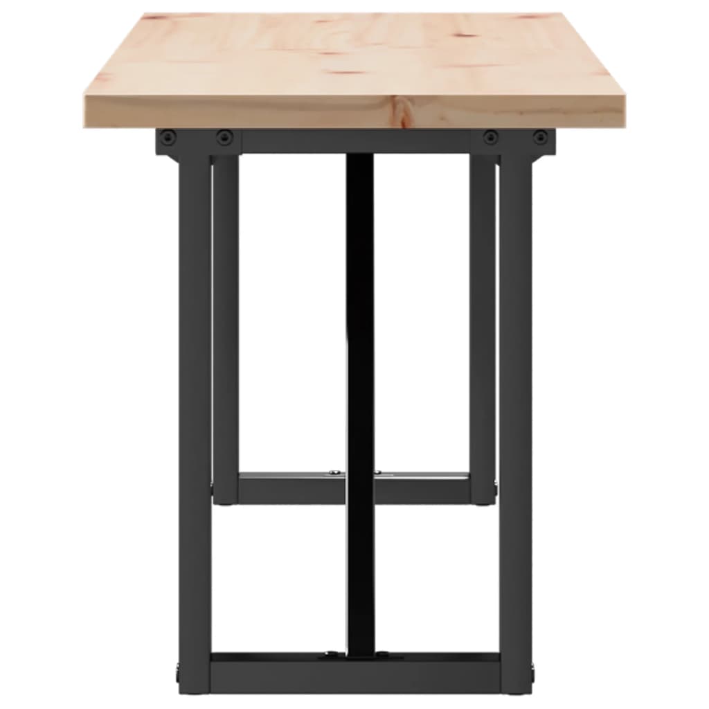Tavolino Salotto Telaio a O 160x40x45,5 cm Legno Pino e Acciaio