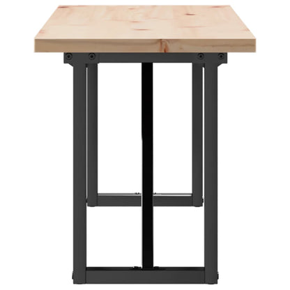 Tavolino Salotto Telaio a O 160x40x45,5 cm Legno Pino e Acciaio