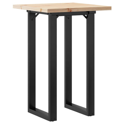 Tavolo da Pranzo Telaio a O 50x50x75,5 cm Legno Pino e Acciaio