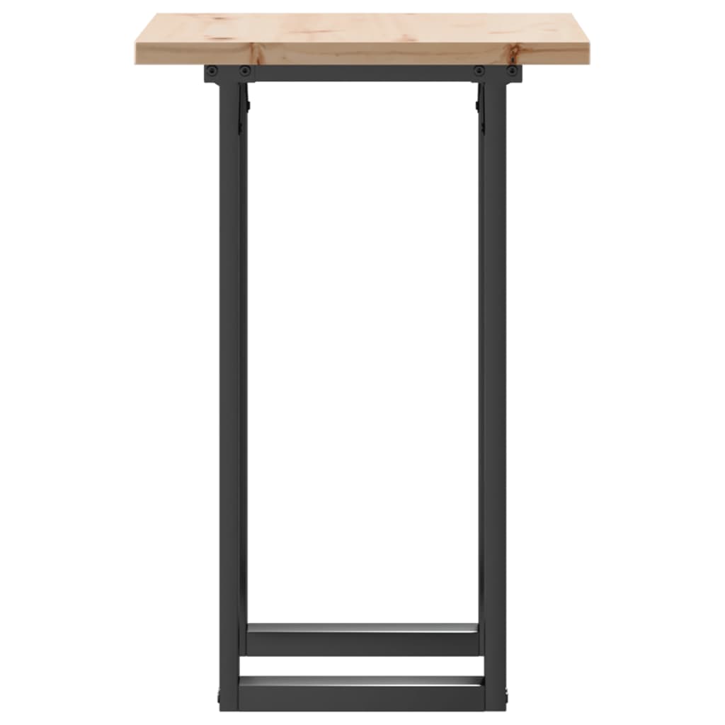 Tavolo da Pranzo Telaio a O 50x50x75,5 cm Legno Pino e Acciaio