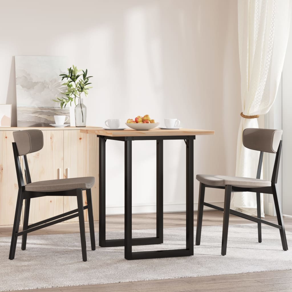 Tavolo da Pranzo Telaio a O 60x60x75,5 cm Legno Pino e Acciaio