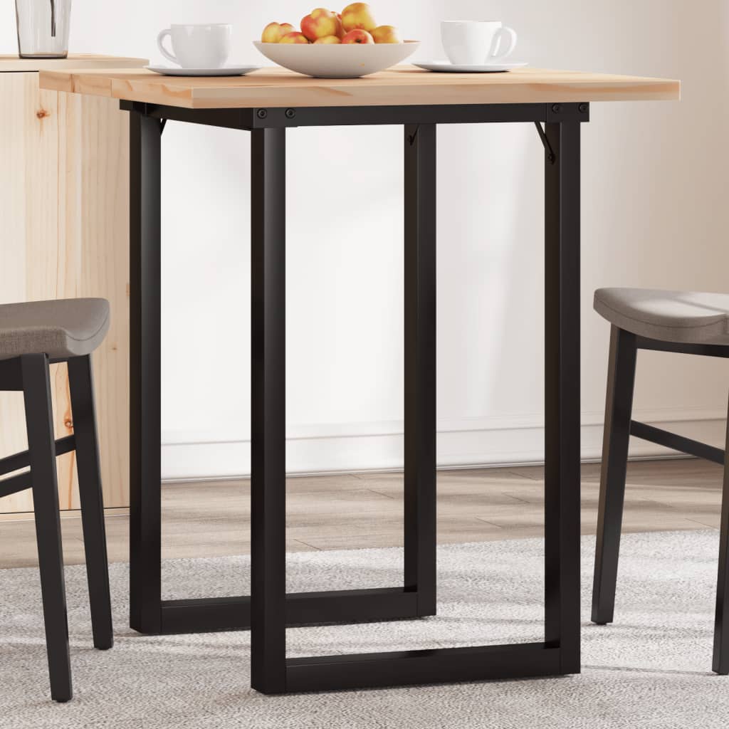 Tavolo da Pranzo Telaio a O 60x60x75,5 cm Legno Pino e Acciaio