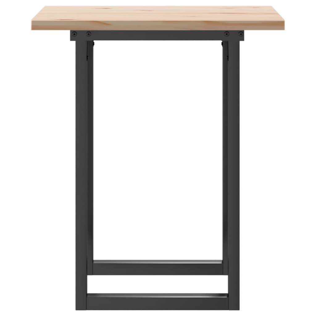 Tavolo da Pranzo Telaio a O 70x70x75,5 cm Legno Pino e Acciaio