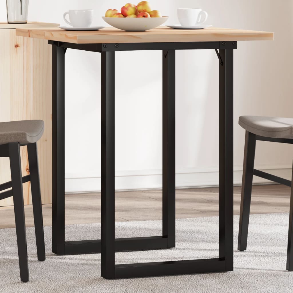 Tavolo da Pranzo Telaio a O 70x70x75,5 cm Legno Pino e Acciaio