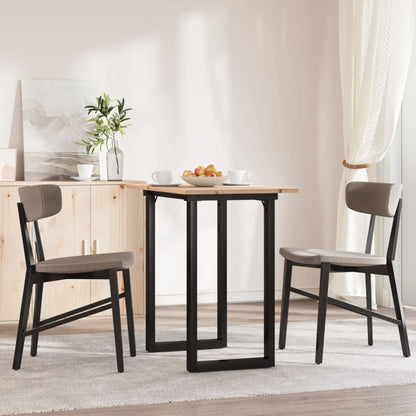 Tavolo da Pranzo Telaio a O 80x50x75,5 cm Legno Pino e Acciaio