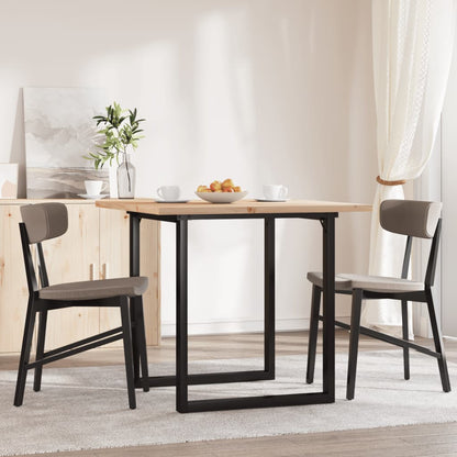 Tavolo da Pranzo Telaio a O 90x90x75,5 cm Legno Pino e Acciaio