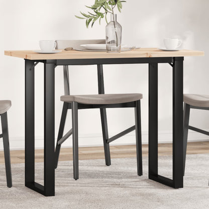 Tavolo da Pranzo Telaio a O 100x50x75,5 cm Legno Pino e Acciaio