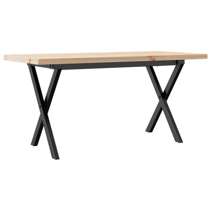 Tavolino Salotto Telaio a X 90x40x45,5 cm Legno Pino e Acciaio