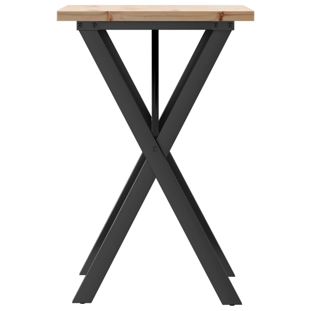 Tavolo da Pranzo Telaio a X 50x50x75,5 cm Legno Pino e Acciaio