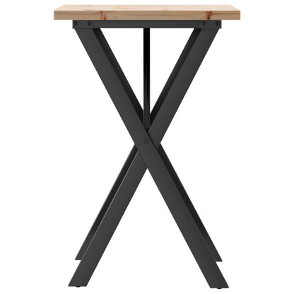Tavolo da Pranzo Telaio a X 50x50x75,5 cm Legno Pino e Acciaio