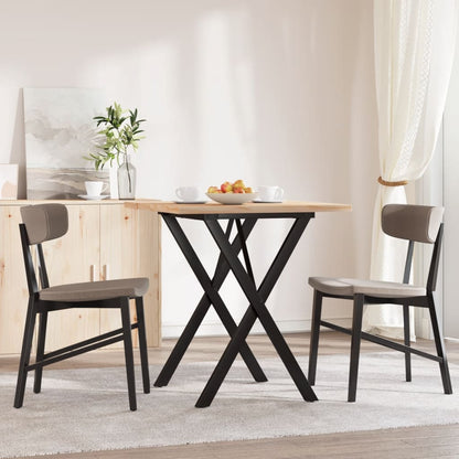 Tavolo da Pranzo Telaio a X 70x70x75,5 cm Legno Pino e Acciaio