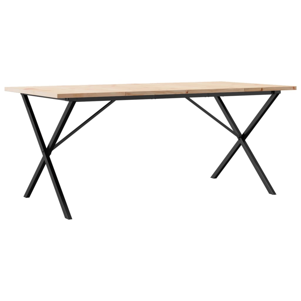 Tavolo da Pranzo Telaio a X 180x90x75,5 cm Legno Pino e Acciaio