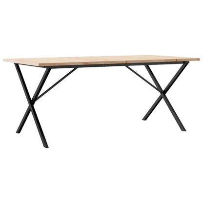 Tavolo da Pranzo Telaio a X 180x90x75,5 cm Legno Pino e Acciaio