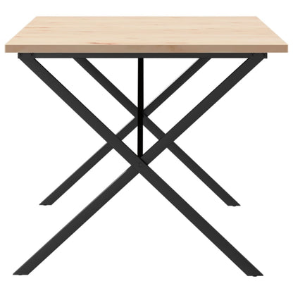 Tavolo da Pranzo Telaio a X 180x90x75,5 cm Legno Pino e Acciaio