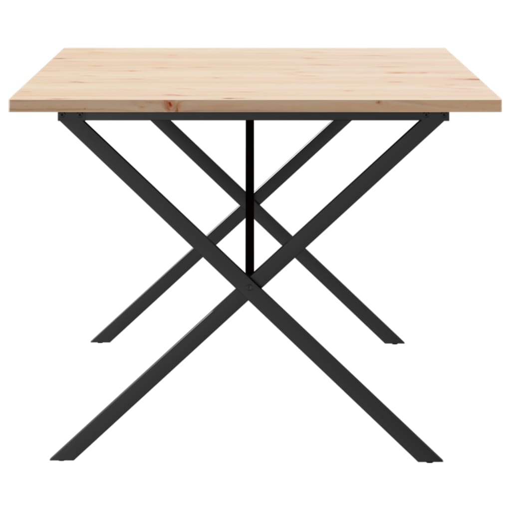 Tavolo Pranzo Telaio a X 200x100x75,5 cm Legno Pino e Acciaio