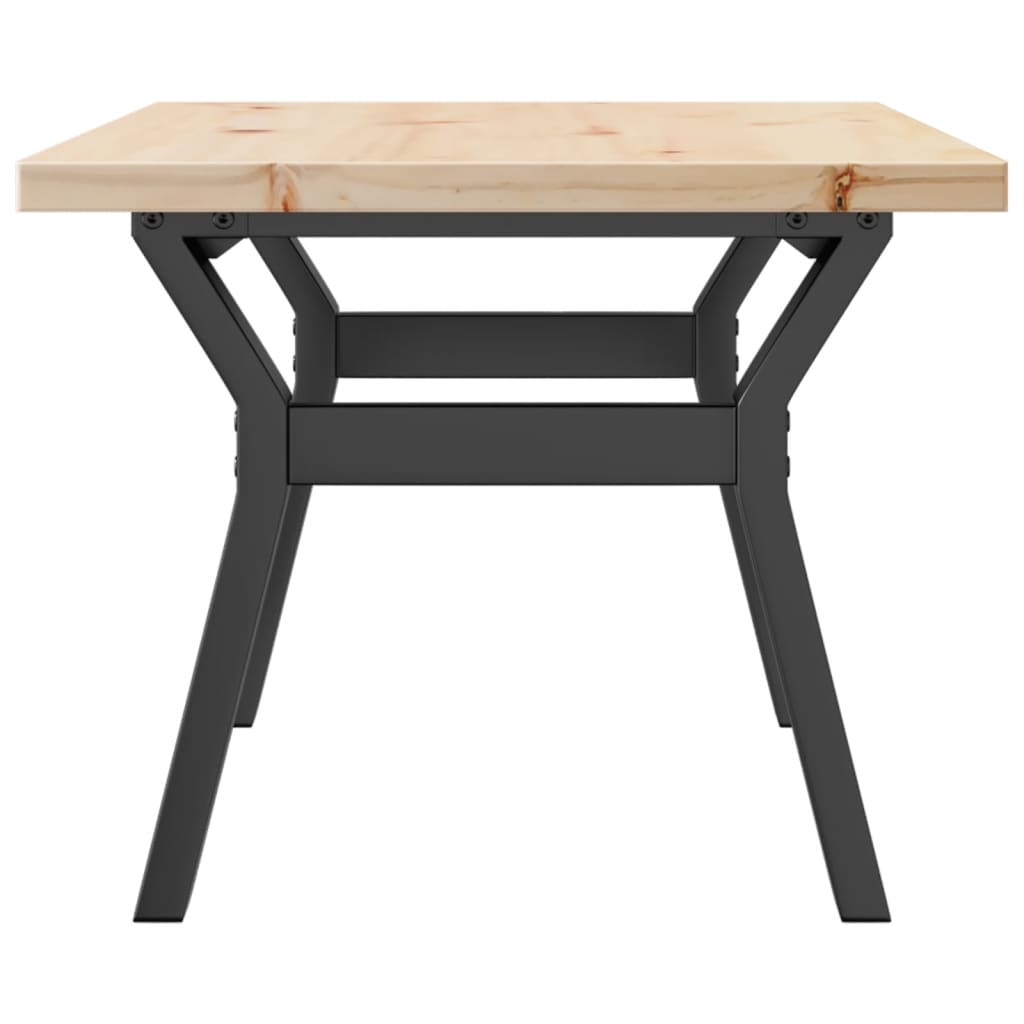 Tavolino Salotto Telaio a Y 80x50x40,5 cm Legno Pino e Acciaio