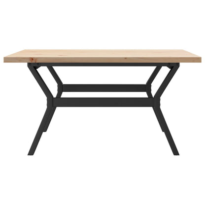 Tavolino Salotto Telaio a Y 90x90x45,5 cm Legno Pino e Acciaio