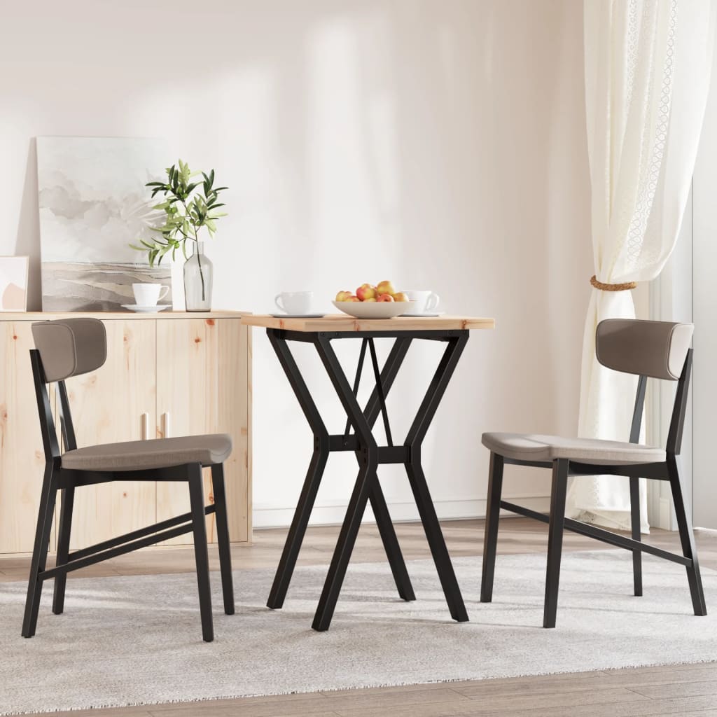 Tavolo da Pranzo Telaio a Y 50x50x75,5 cm Legno Pino e Acciaio