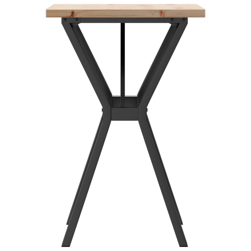 Tavolo da Pranzo Telaio a Y 50x50x75,5 cm Legno Pino e Acciaio