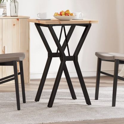 Tavolo da Pranzo Telaio a Y 50x50x75,5 cm Legno Pino e Acciaio