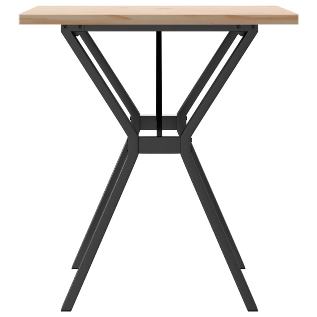 Tavolo da Pranzo Telaio a Y 70x70x75,5 cm Legno Pino e Acciaio