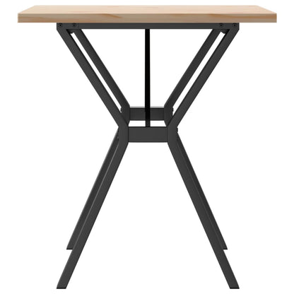 Tavolo da Pranzo Telaio a Y 70x70x75,5 cm Legno Pino e Acciaio