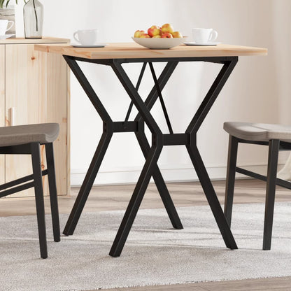 Tavolo da Pranzo Telaio a Y 70x70x75,5 cm Legno Pino e Acciaio