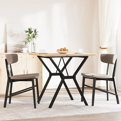 Tavolo da Pranzo Telaio a Y 80x80x75,5 cm Legno Pino e Acciaio
