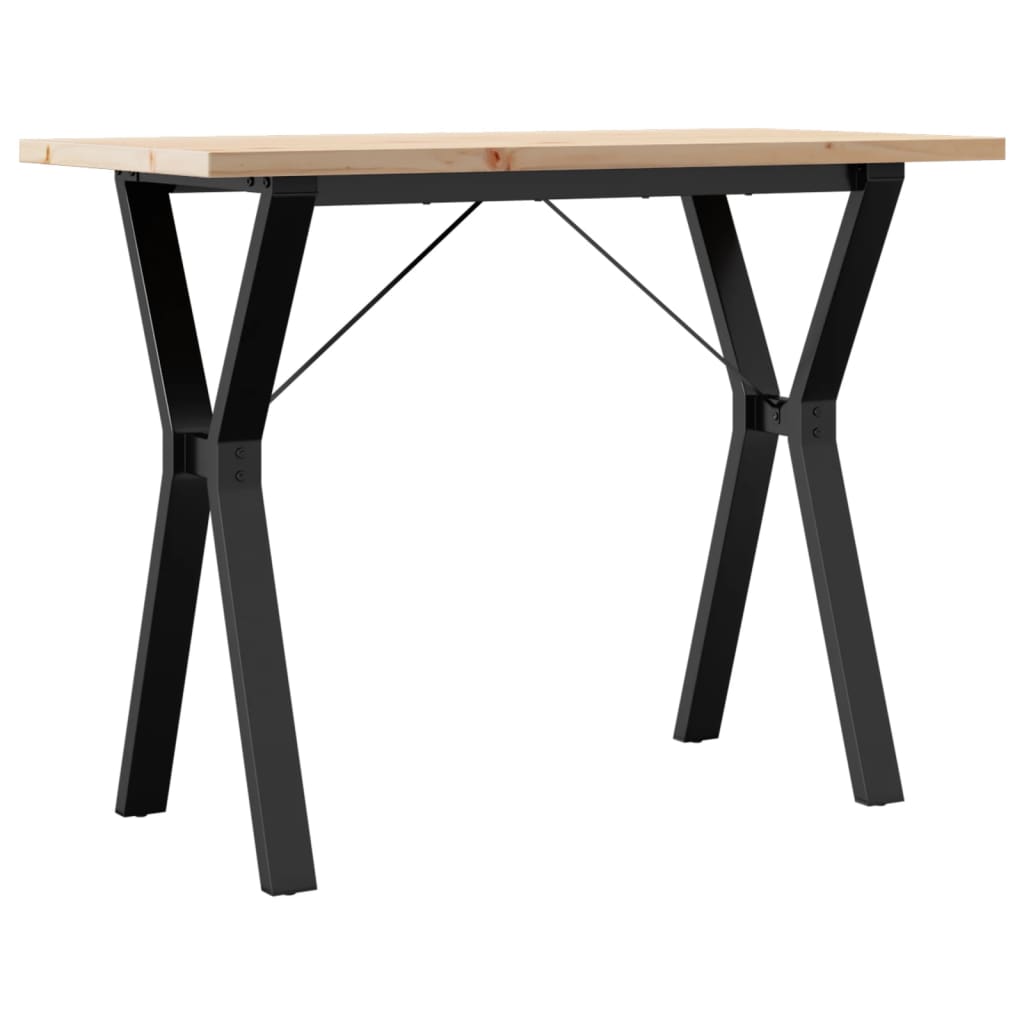 Tavolo da Pranzo Telaio a Y 100x50x75,5 cm Legno Pino e Acciaio