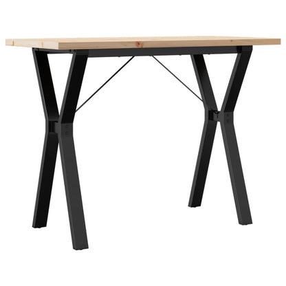 Tavolo da Pranzo Telaio a Y 100x50x75,5 cm Legno Pino e Acciaio
