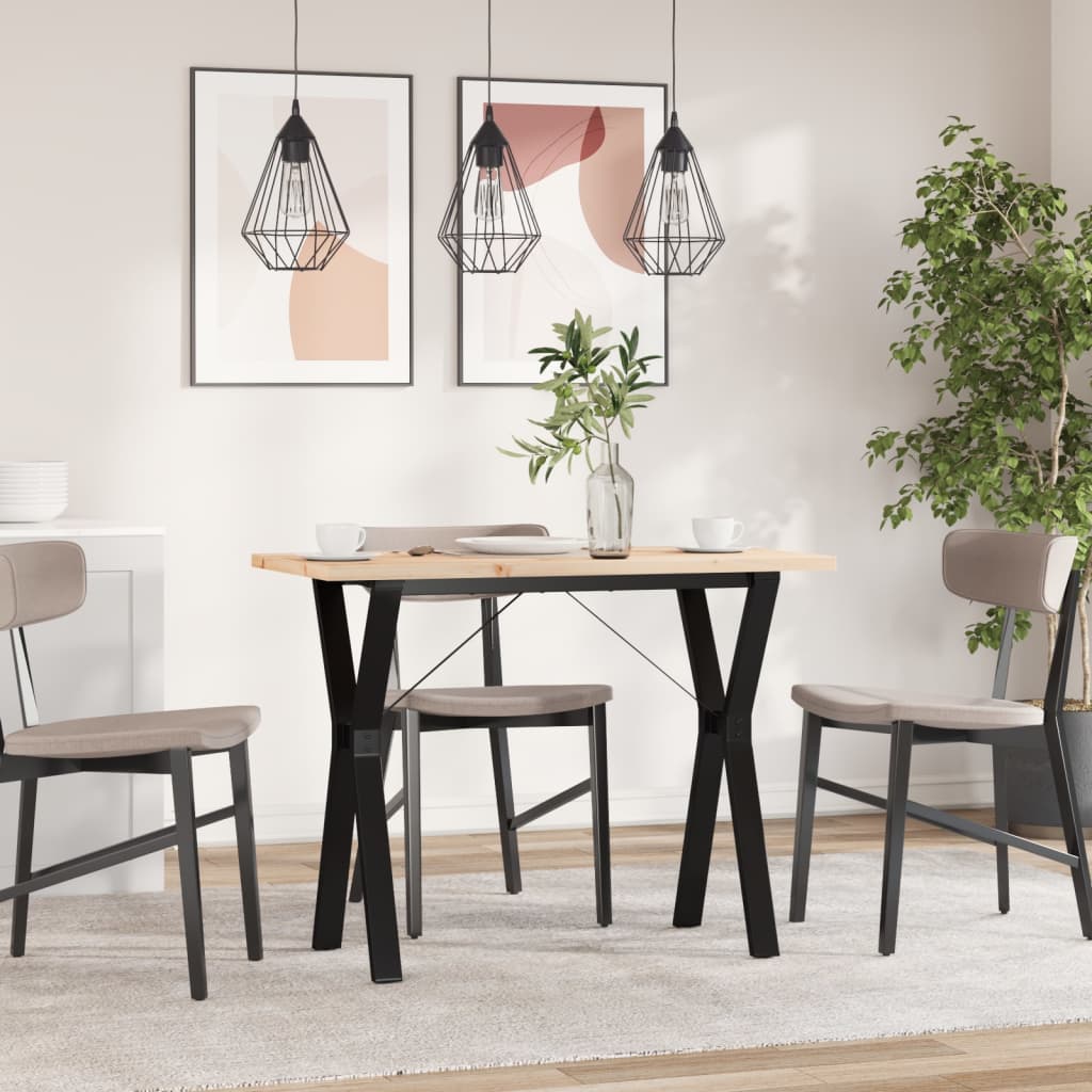 Tavolo da Pranzo Telaio a Y 100x50x75,5 cm Legno Pino e Acciaio