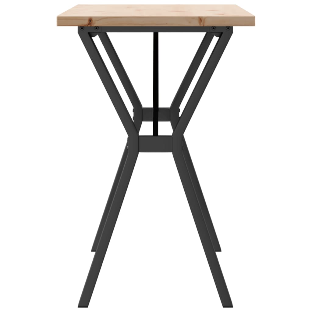 Tavolo da Pranzo Telaio a Y 100x50x75,5 cm Legno Pino e Acciaio