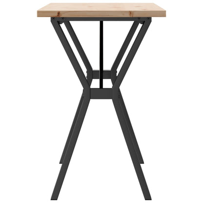 Tavolo da Pranzo Telaio a Y 100x50x75,5 cm Legno Pino e Acciaio