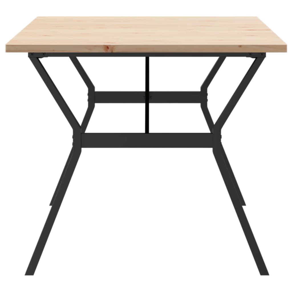 Tavolo da Pranzo Telaio a Y 180x90x75,5 cm Legno Pino e Acciaio