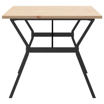 Tavolo da Pranzo Telaio a Y 180x90x75,5 cm Legno Pino e Acciaio