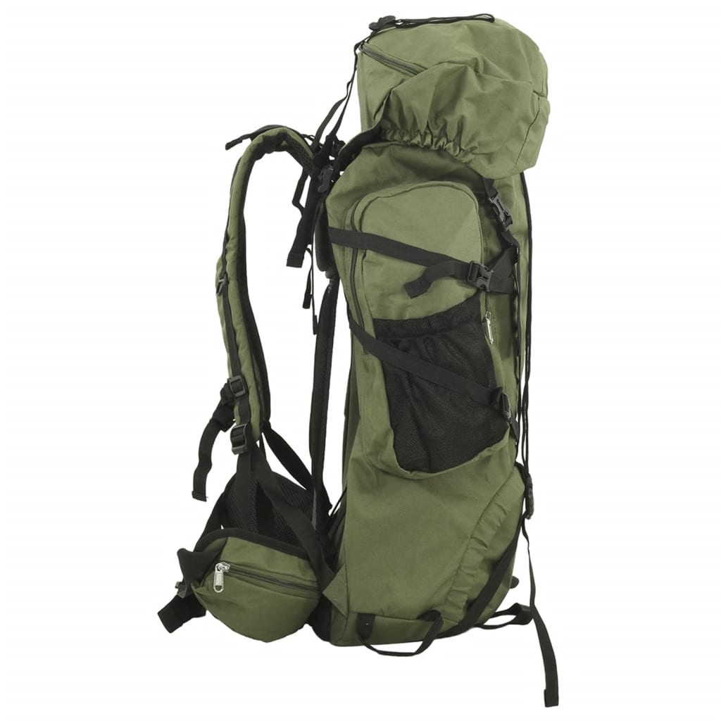 Zaino da Trekking Verde Militare 80 L in Tessuto Oxford