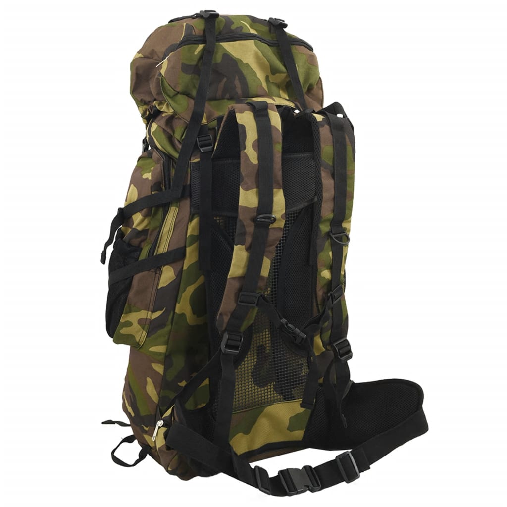 Zaino da Trekking Verde Mimetico 100 L in Tessuto Oxford