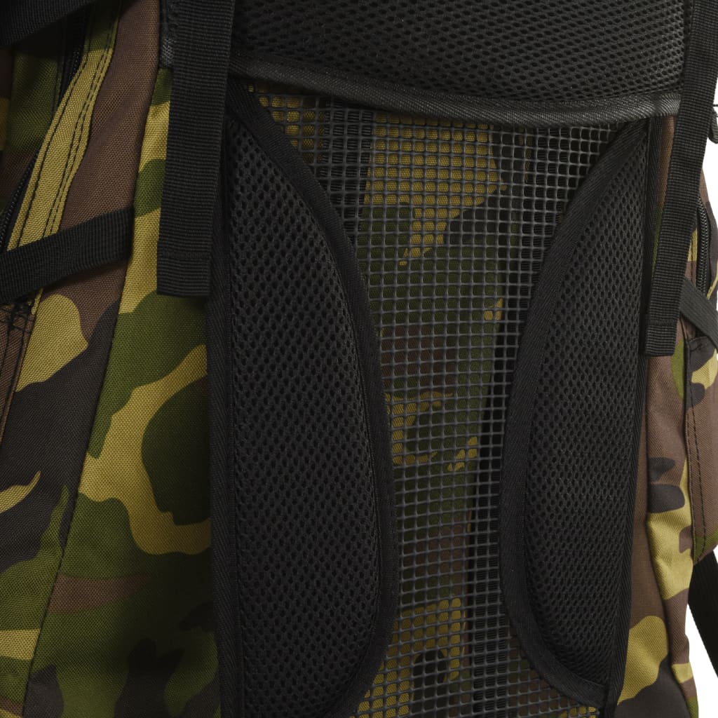 Zaino da Trekking Verde Mimetico 100 L in Tessuto Oxford