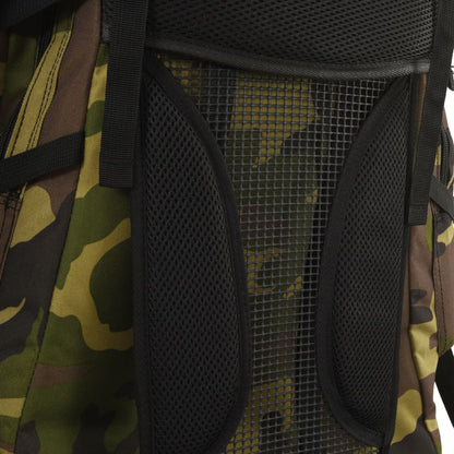 Zaino da Trekking Verde Mimetico 100 L in Tessuto Oxford