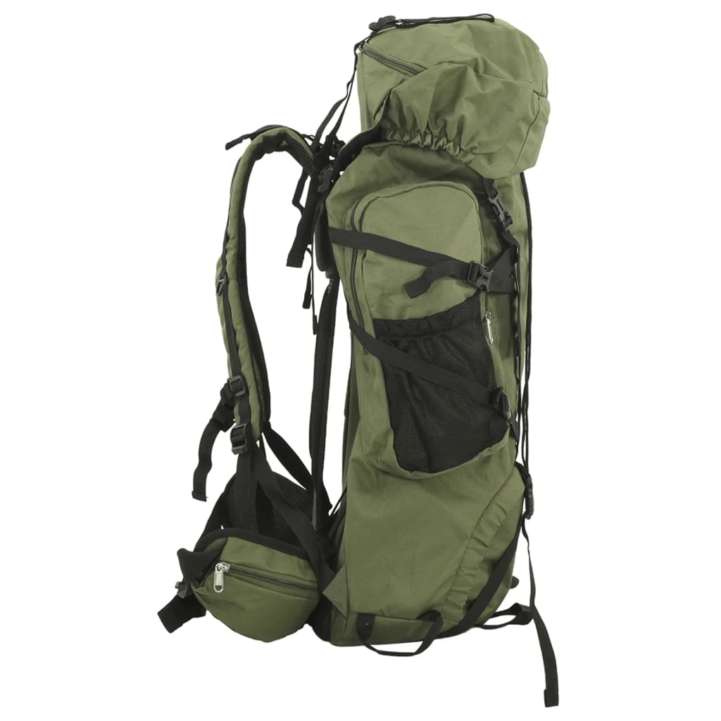 Zaino da Trekking Verde Militare 100 L in Tessuto Oxford