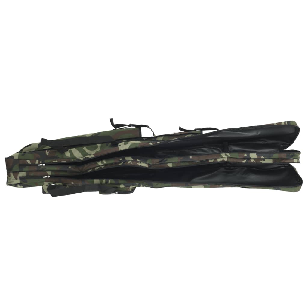 Borsa per Canna da Pesca Verde Mimetico 150 cm Tessuto Oxford