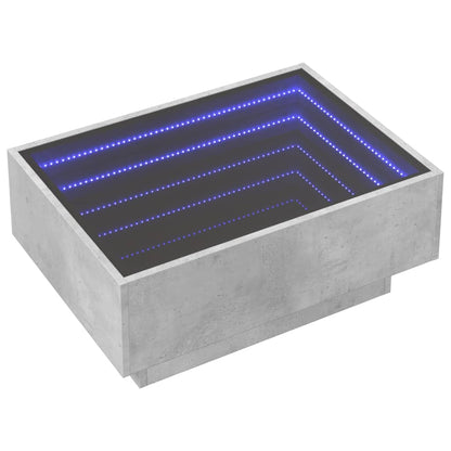 Tavolino Salotto con LED Grigio Cemento 70x50x30 cm Multistrato