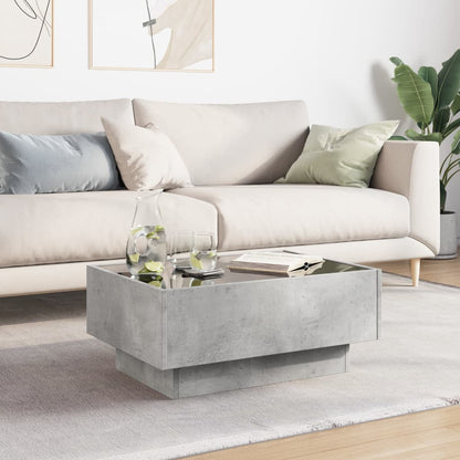 Tavolino Salotto con LED Grigio Cemento 70x50x30 cm Multistrato