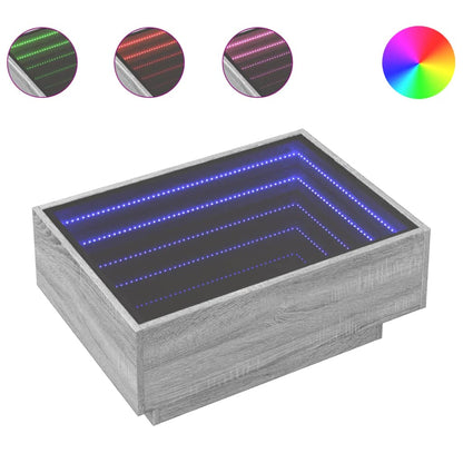 Tavolino Salotto con LED Grigio Sonoma 70x50x30 cm Multistrato