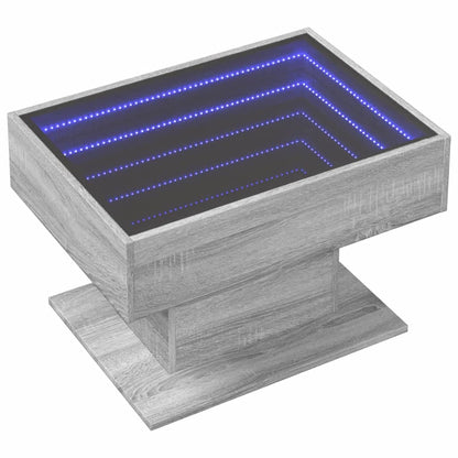 Tavolino Salotto con LED Grigio Sonoma 70x50x45 cm Multistrato