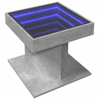 Tavolino Salotto con LED Grigio Cemento 50x50x45 cm Multistrato
