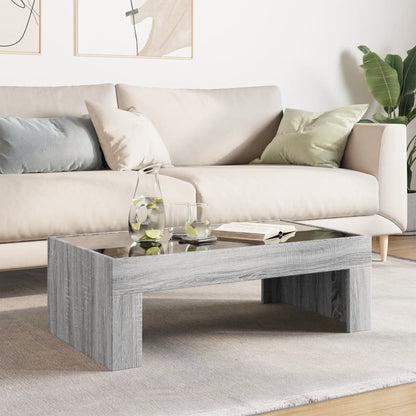 Tavolino da Salotto con LED Infinity Grigio Sonoma 90x50x30 cm