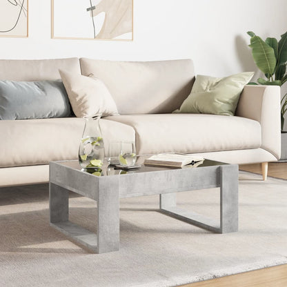 Tavolino da Salotto con LED Infinity Grigio Cemento 70x53x30 cm