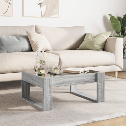 Tavolino da Salotto con LED Infinity Grigio Sonoma 70x53x30 cm